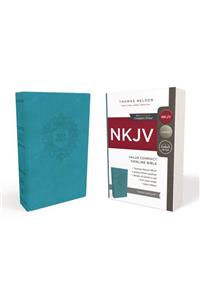 NKJV, Value Thinline Bible, Compact, Imitation Leather, Blue, Red Letter Edition