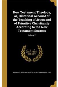 New Testament Theology, or, Historical Account of the Teaching of Jesus and of Primitive Christianity According to the New Testament Sources; Volume 2