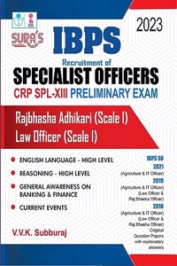 SURA`S IBPS SO Specialist Officers CRP SPL-XIII Preliminary Exam Book Guide Law Officer Scale I in English Medium 2023