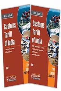 R.K. Jain's Customs Tariff of India (Set of 2 Vols.) - Customs Duty Rates & Exemptions along-with IGST, Export Tariff, Cesses, Anti-dumping, Safeguard, Addl. Duties & Commodity Index | 72nd Edition