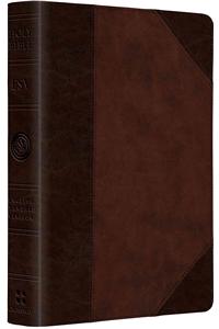 ESV Large Print Compact Bible, Red Letter: English Standard Version, Brown/Walnut, TruTone, Portfolio Design