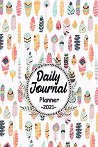 Daily Journal Planner: New For 2021! January 'til December Calendar, Beautifully Designed Daily Journal