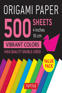 Origami Paper 500 Sheets Vibrant Colors 4 (10 CM)