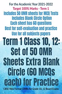 Term 1 Class 10, 12: Set of 50 OMR Sheets Extra Blank Circle (60 MCQs each) for Practice