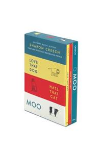 Sharon Creech 3-Book Box Set: Love That Dog, Hate That Cat, Moo