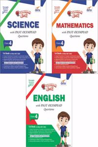 Olympiad Champs Science, Mathematics, English Class 4 with Past Questions (Set of 3 Books)