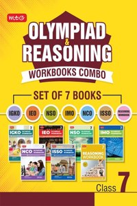 Class 7: Olympiad Workbook and Reasoning Book Combo for NSO-IMO-IEO-NCO-IGKO-ISSO (Set of 7 Books)