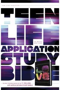 Teen Life Application Study Bible-NLT: New Living Translation Black Tie-Dye LeatherLike