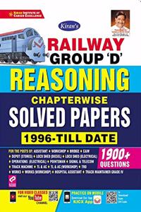 Kiran Railway Group D Reasoning Chapterwise Solved Papers 1900+ Objective Questions (English Medium) (3121)
