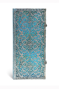 Paperblanks Maya Blue Silver Filigree Collection Hardcover Grande Unlined Clasp Closure 240 Pg 120 GSM