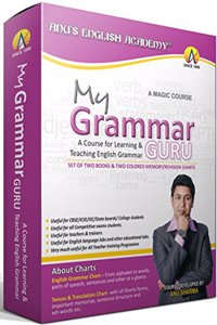 MY GRAMMAR GURU grammar and composition book (Basic to Advance ,Set of 2 books + 2 memory charts) for High School Intermediate CBSE/ICSE/STATE BOARDS TOFEL IELTS Bank PO SSC SSB Railway NDA Competitive Exams Also Useful for English Speaking Course