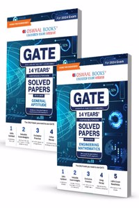 Oswaal GATE 14 Years' Solved Papers Chapterwise & Topicwise 2010-2023 (Set of 2 Books) Engineering Maths & General Aptitude (For 2024 Exam)