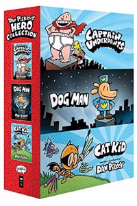 Dav Pilkey's Hero Collection: 3-Book Boxed Set (Captain Underpants #1, Dog Man #1, Cat Kid Comic Club #1)