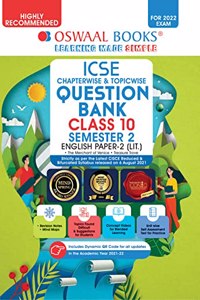 Oswaal ICSE Chapter-wise & Topic-wise Question Bank For Semester 2,Class 10, English Paper 2 Literature Book (For 2022 Exam)