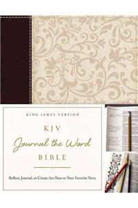 KJV, Journal the Word Bible, Imitation Leather, Brown/Cream, Red Letter Edition: Reflect, Journal, or Create Art Next to Your Favorite Verses