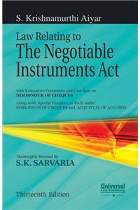 Law relating to the Negotiable Instruments Act