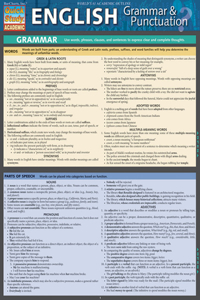 English Grammar & Punctuation: A Quickstudy Laminated Reference Guide