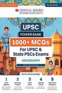 Oswaal UPSC Power Bank:1000+ MCQs for UPSC and State PSCs Exams Geography Hardcover Book (For 2024 Exam)