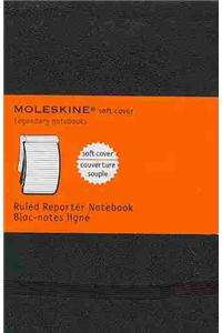 Moleskine Soft Cover Pocket Ruled Reporter Notebook: Black