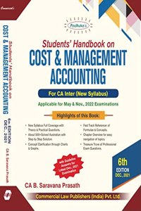 Padhuka's Students Handbook on Cost and Management Accounting For CA Final New Syllabus - 6/edition, 2021