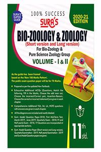 SURA`S 11th Standard Bio-Zoology and Zoology Short and Long Version Volume - I and II (Combined) Exam Guide in English Medium