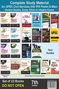 Complete Study Material for UPSC Civil Services IAS/ IPS Prelim & Main General Studies, Essay, Ethics & Integrity Exams (set of 22 Books) 7th Edition | Study Material | PYQs Previous Year Solved Papers | Question Bank | Practice Sets