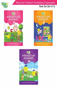 Rising Star Preschool Fun Learning Worksheets & Assessment Books (Set of 3)| All in One Practice Kindergarten LKG UKG Worksheets| Pattern Writing| Fun with ABC| General Knowledge| Capital Small and Cursive Alphabet Practice | Numbers 1-20| Numbers