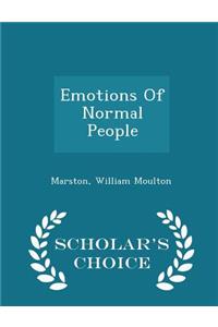 Emotions Of Normal People - Scholar's Choice Edition