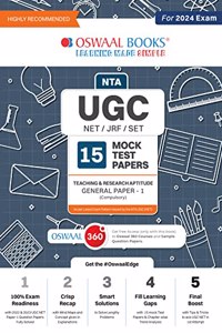 Oswaal NTA UGC NET / JRF / SET MOCK TEST PAPERS TEACHING & RESEARCH APTITUDE GENERAL PAPER - 1 (Compulsory) Hardcover Book (For 2024 Exam)