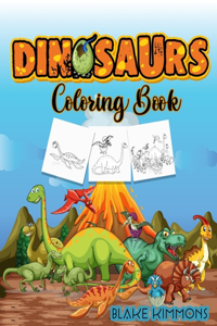 Dinosaurs Coloring Book: Activity book for kids, learn dinosaurs names and color them