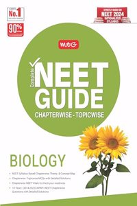 MTG Complete NEET Guide Biology Book For 2024-2025 Exam - Concept Map, Theory As Per NMC NEET Rationalised Syllabus with 10 Years Chapterwise Topicwise Question Papers & Solution