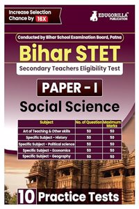 Bihar STET Paper 1 : Social Science 2024 (English Edition) - Secondary Class 9 & 10 - Bihar School Examination Board (BSEB) - 10 Practice Tests with Free Access To Online Tests