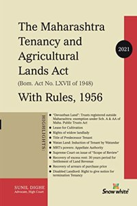 Snonwwhite's The Maharashtra tenancy and Agricultural Lands Act with Rules , 1956 - 2021 Edtion