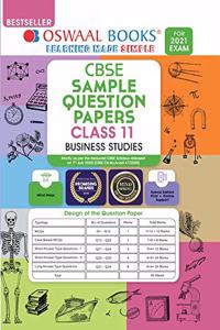 Oswaal CBSE Sample Question Paper Class 11 Business Studies Book (For 2021 Exam): Vol. 14