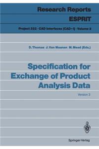 Specification for Exchange of Product Analysis Data