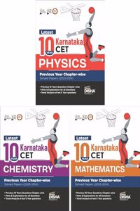 Latest 10 Year Karnataka CET Physics, Chemistry & Mathematics Previous Year Chapter-wise Solved Papers (2023 - 2014) | KCET PYQs Question Bank | For 2024 Engineering (B.Tech/ BE) & B.Sc. Exams