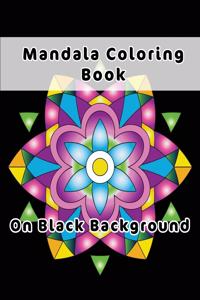 Mandala Coloring Book On Black Background