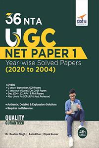 36 NTA UGC NET Paper 1 Year-wise Solved Papers (2020 to 2004) 4th Edition