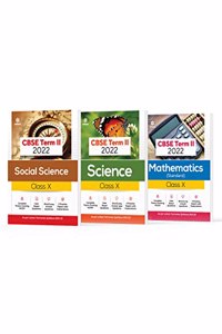 Arihant CBSE Science , Social science & Mathematics (Standard) Term 2 Class 10 for 2022 Exam (Cover Theory and MCQs) (Set of 3 Books)