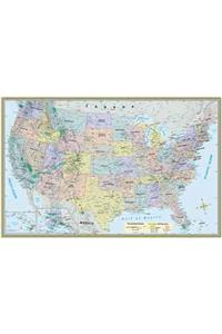 U.S. Map Poster (32 X 50 Inches) - Laminated