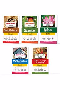 Arihant CBSE Science , Social science , Mathematics (Standard) , Hindi A and English Language & Literature Term 2 Class 10 for 2022 Exam (Cover Theory and MCQs) (Set of 5 Books)