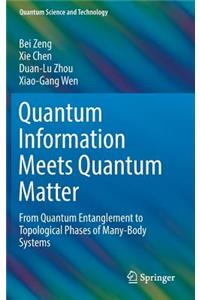 Quantum Information Meets Quantum Matter: From Quantum Entanglement to Topological Phases of Many-Body Systems