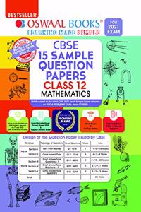 Oswaal CBSE Sample Question Paper Class 12 Mathematics Book (Reduced Syllabus for 2021 Exam)