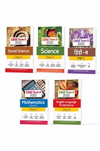 Arihant CBSE Science , Social science , Mathematics (Standard) , Hindi B and English Language & Literature Term 2 Class 10 for 2022 Exam (Cover Theory and MCQs) (Set of 5 Books)