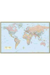 World Map Poster (32 X 50 Inches) - Laminated