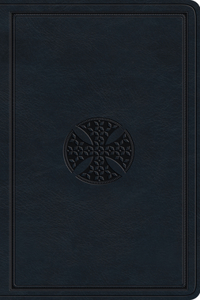 ESV Large Print Value Thinline Bible (Trutone, Navy, Mosaic Cross Design)