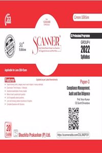 Compliance Management, Audit and Due Diligence (Paper 3 | Gr. I | CS Professional) Scanner - Including questions and solutions | 2022 Syllabus | Applicable for June 2024 Exam Onwards | Green Edition