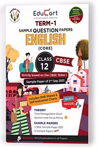 Educart CBSE Term 1 ENGLISH CORE Sample Papers Class 12 MCQ Book For Dec 2021 Exam (Based on 2nd Sep CBSE Sample Paper 2021)