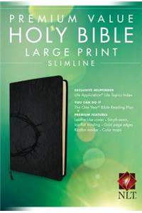 Premium Value Slimline Bible-NLT-Large Print Crown: New Living Translation, Crown, Black, Large Print, Slimline, Premium Value