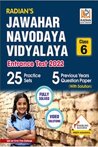 25 Practice Sets Jawahar Navodaya Vidyalaya Class 6 with 5 Solved Papers for Entrance Exam 2022 form the House of RS Aggarwal (English Medium)